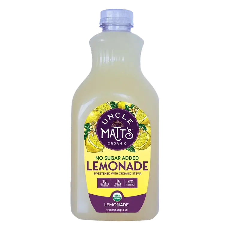 Uncle Matt's Organic No Sugar Added Lemonade Juice, 52 fl oz: Non-Caffeinated, 13% Juice Content