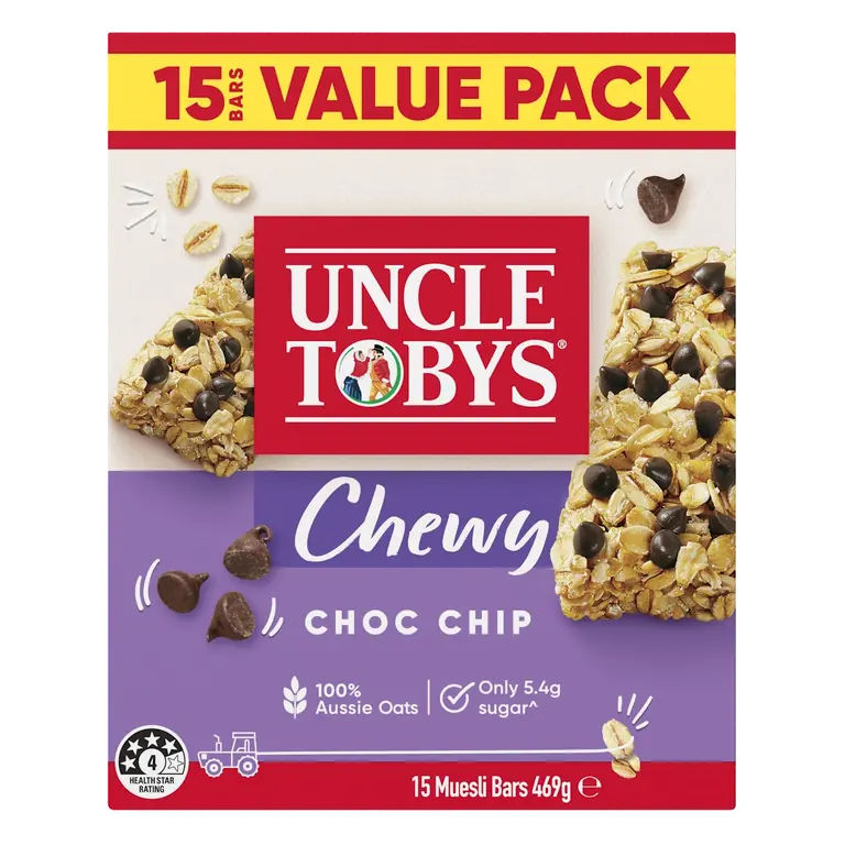 Chewy Choc Chip Bars