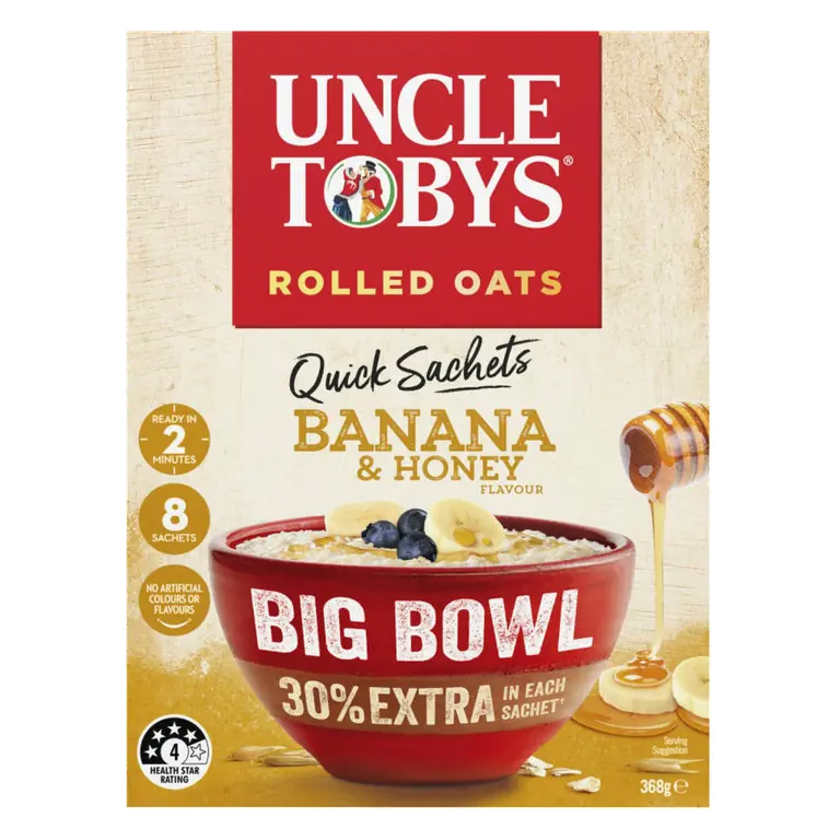 Oats Quick Sachets Breakfast Cereal Banana Honey Big Bowl