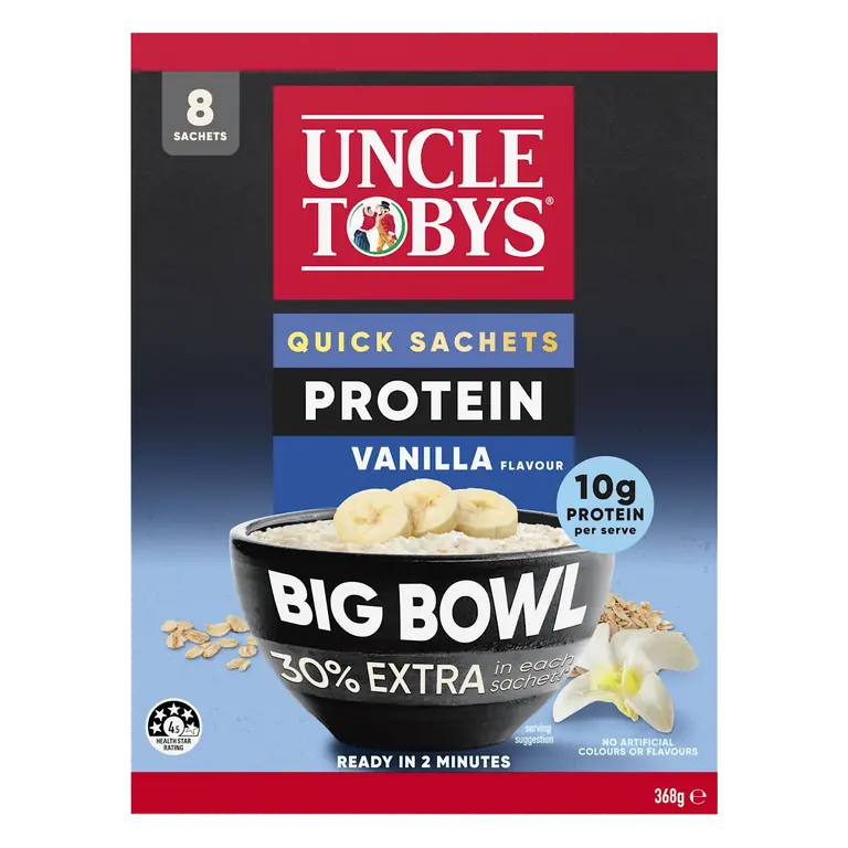Oats Quick Sachets Breakfast Cereal Vanilla Protein Big Bowl