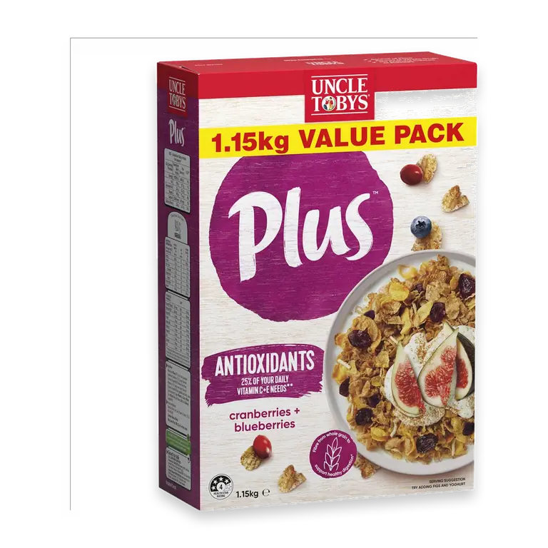Plus Cereal Cranberries & Blueberries