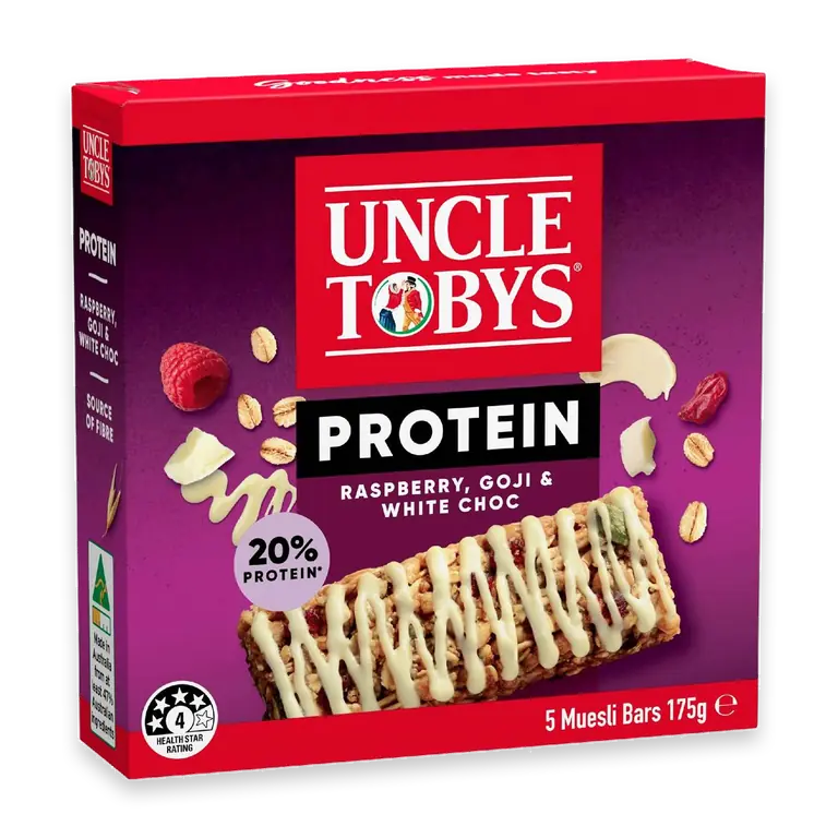 Protein Raspberry Goji & White Choc Muesli Bars