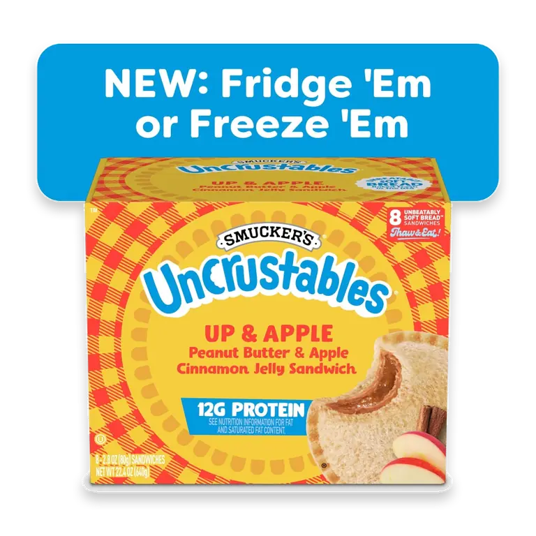 Smucker’s Uncrustables Peanut Butter & Apple Cinnamon Jelly Sandwiches on Wheat Bread