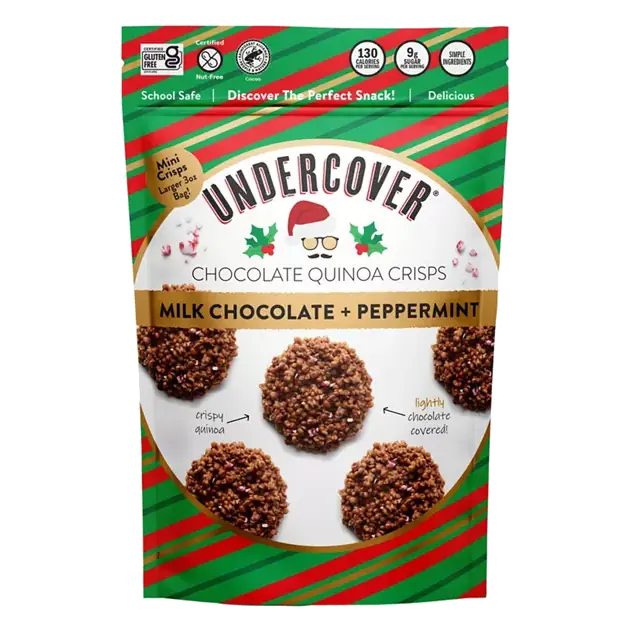 Chocolate Quinoa Crisps, Milk Chocolate + Peppermint, Mini