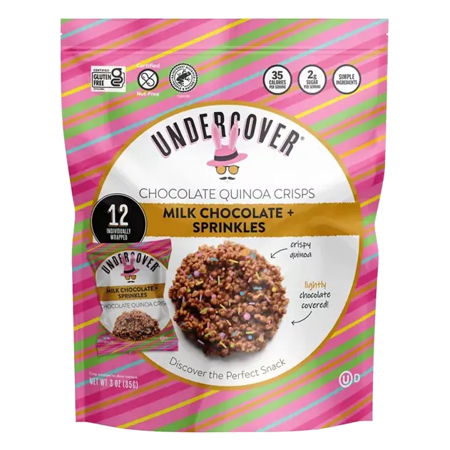 Chocolate Quinoa Crisps, Milk Chocolate + Sprinkles