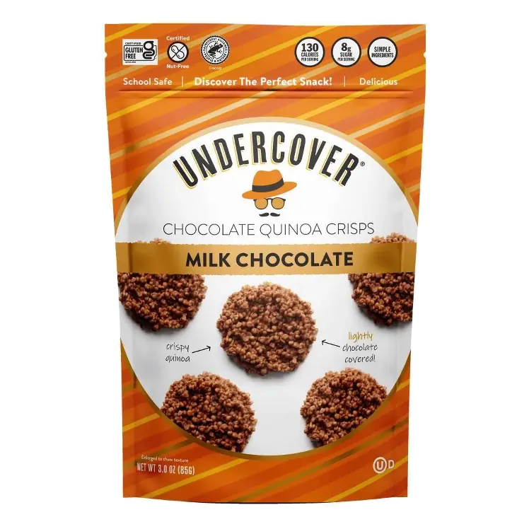Undercover Milk Chocolate Chocolate Quinoa Crisps, 3oz