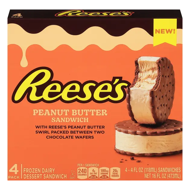 Reese's Peanut Butter Ice Cream Sandwich 4-4 fl oz