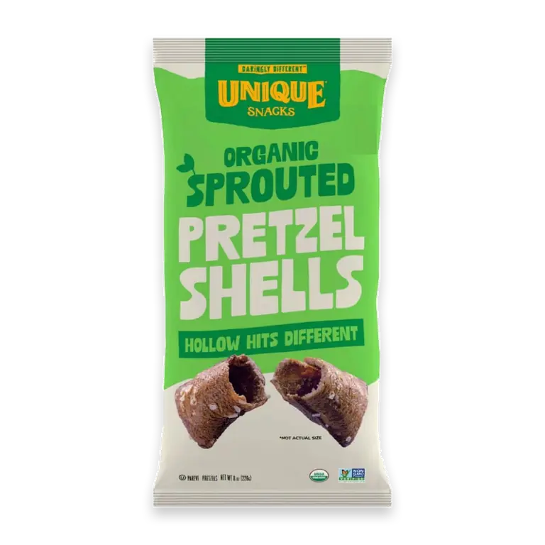 Unique Original Sea Salt Sprouted Whole Grain Wheat Pretzel Shells