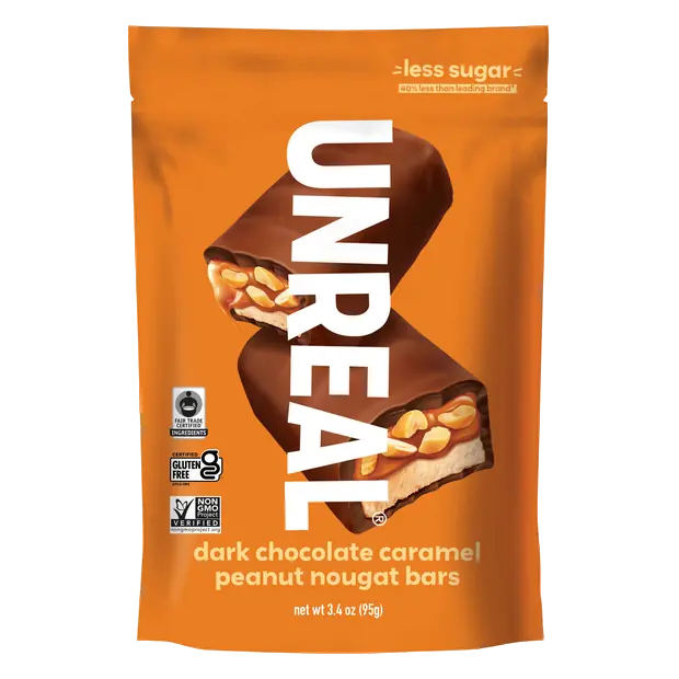 Dark Chocolate Caramel Peanut Nougat Candy Bars