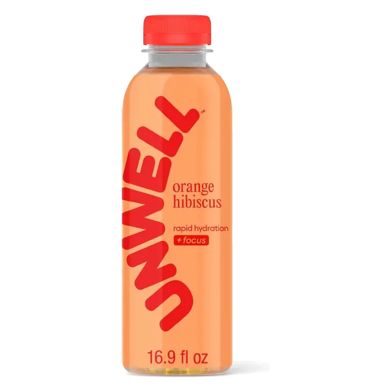 UNWELL Hydrate+Focus Orange Hibiscus Sports Drink, 8pk/16.9 fl oz
