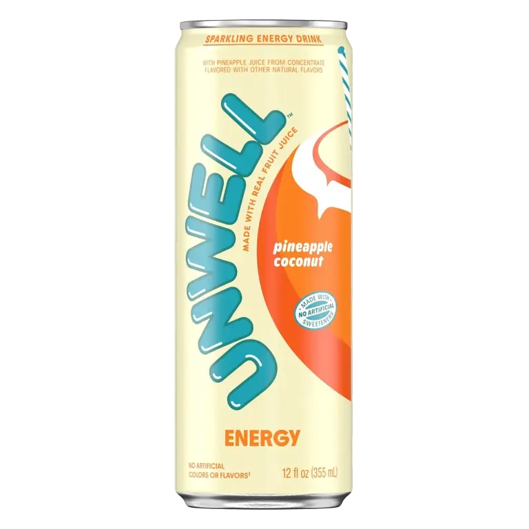 Unwell Pineapple Coconut Sparkling Energy Drink with Real Fruit Juice - 12 fl oz: Gluten-Free, No Artificial Colors