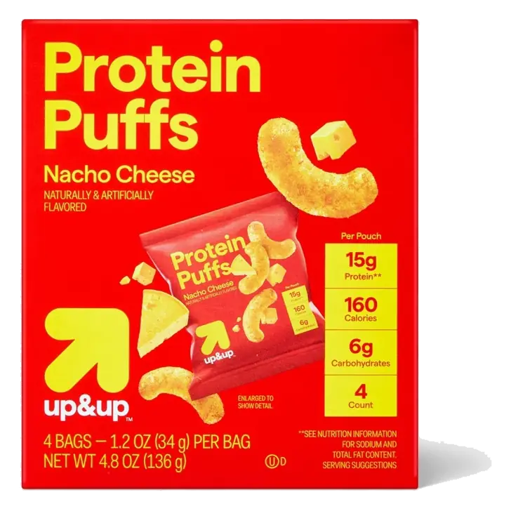 Protein Puffs - Nacho Cheese - 4.8oz/4pk - up&up™