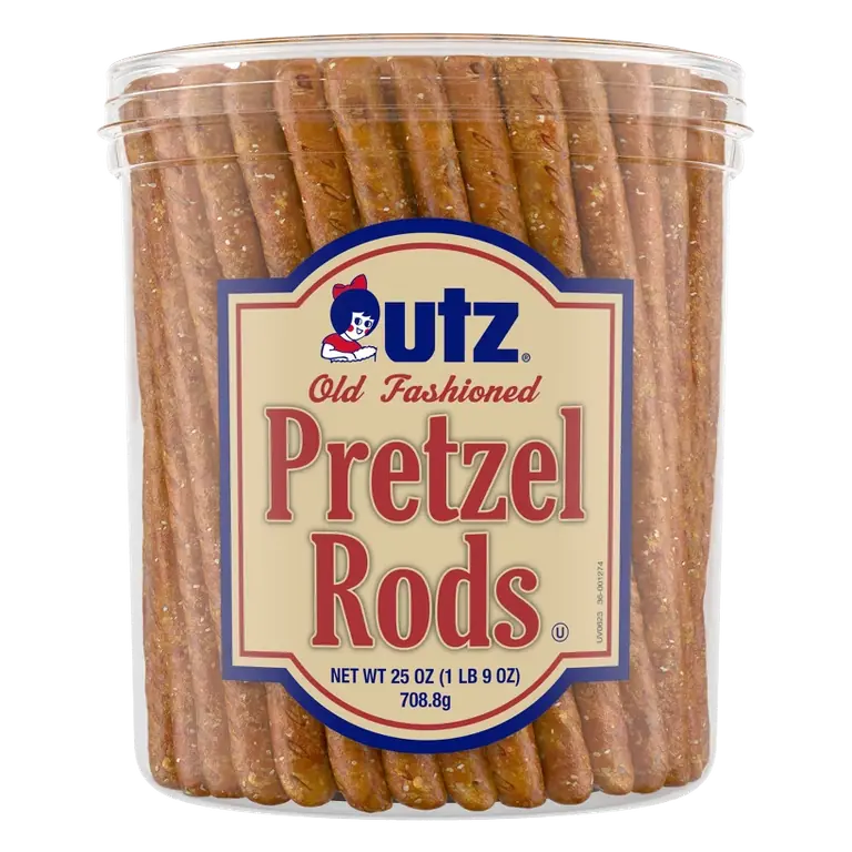 Utz Old Fashioned Pretzel Rods Barrel, 25oz: Tree Nut Free, Salt Flavor