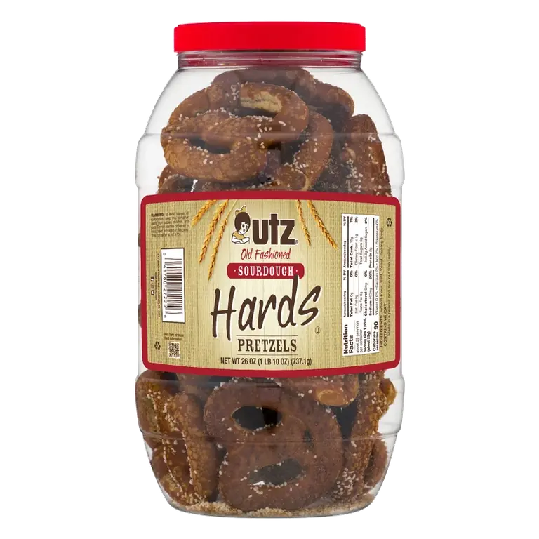 Utz Old Fashioned Sourdough Hard Pretzels Barrel, 26oz: Tree Nut Free