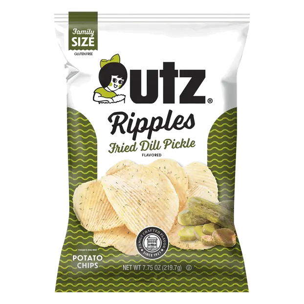 Ripples Gluten Free Fried Dill Pickle Potato Chips Family Size
