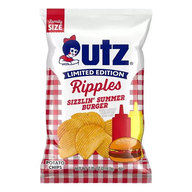 Ripples Sizzlin' Summer Burger Potato Chips Family Size