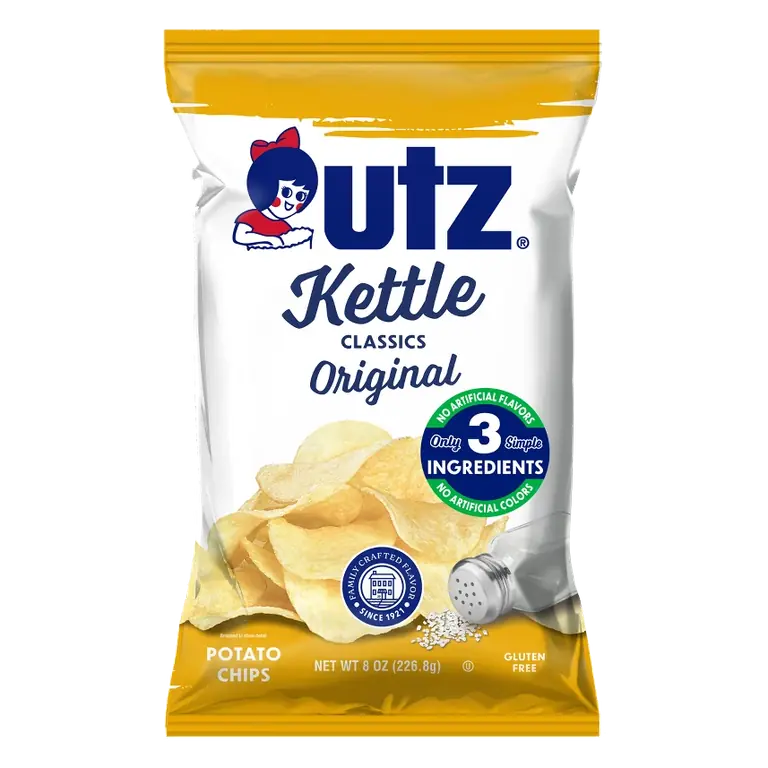 Utz Kettle Classics Original Kettle Cooked Potato Chips, 8oz