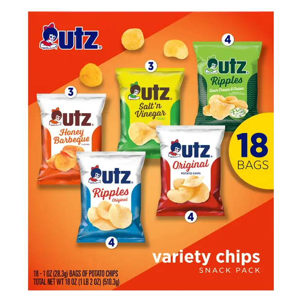 Variety Potato Chips Snack Pack - 18 ct
