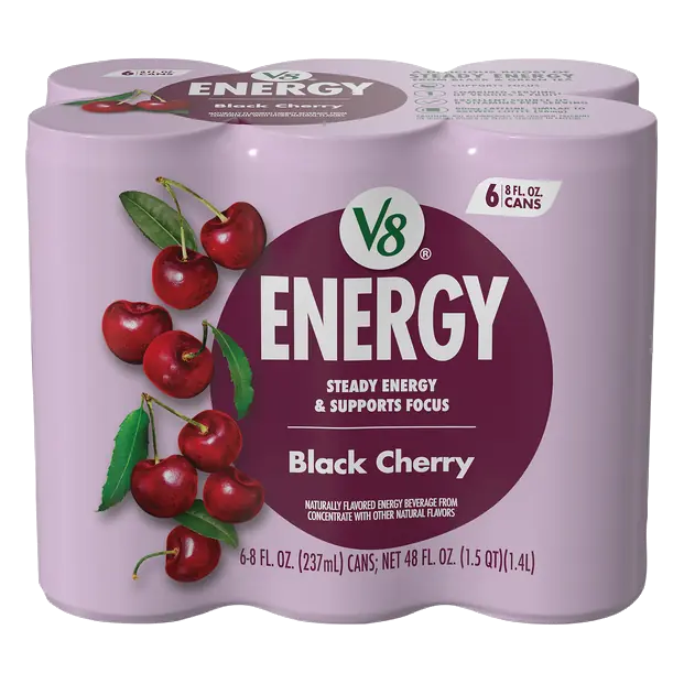 +Energy Black Cherry Flavored Beverage - 6 pk