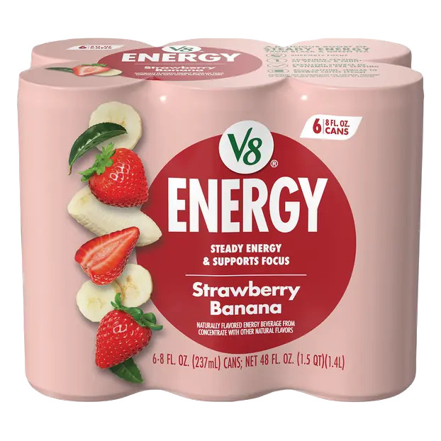+Energy Strawberry Banana Flavored Beverage - 6 pk