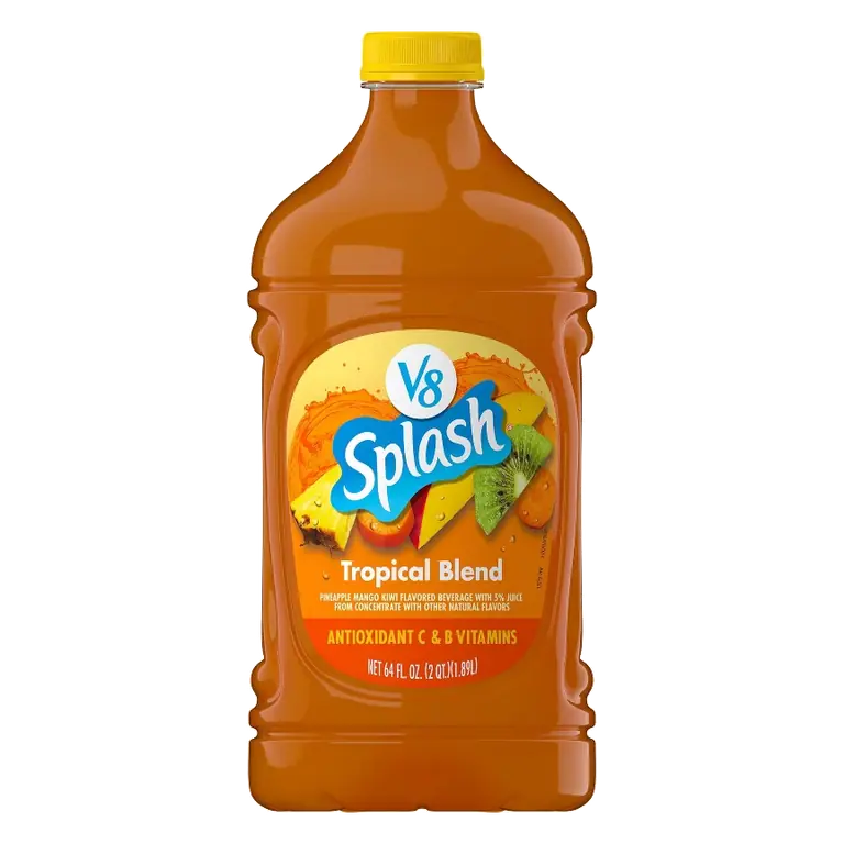 V8 Splash Tropical Blend Juice, 64 fl oz Bottle: Gluten-Free, No Artificial Colors, Vegan