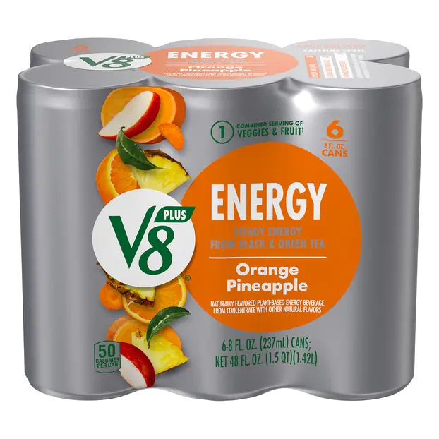 Plus Orange Pineapple Flavored Sparkling Energy Drink - 6 pk