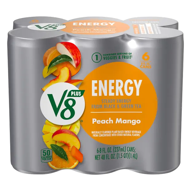 Plus Peach Mango Flavored Sparkling Energy Drink - 6 pk