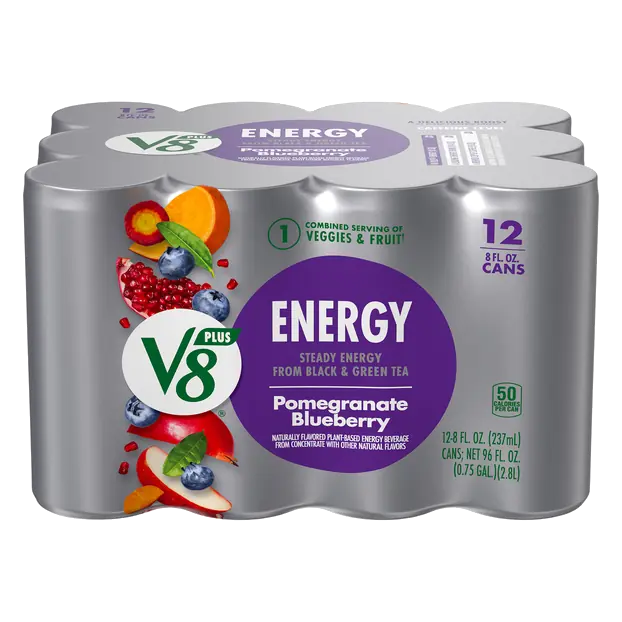 Plus Pomegranate Blueberry Flavored Sparkling Energy Drink - 12 pk
