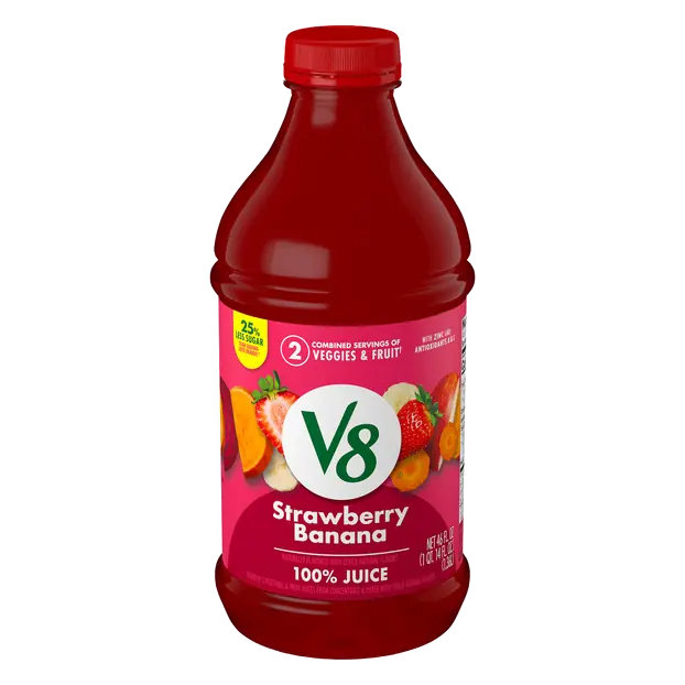 V-Fusion No Sugar Added 100% Strawberry Banana Juice