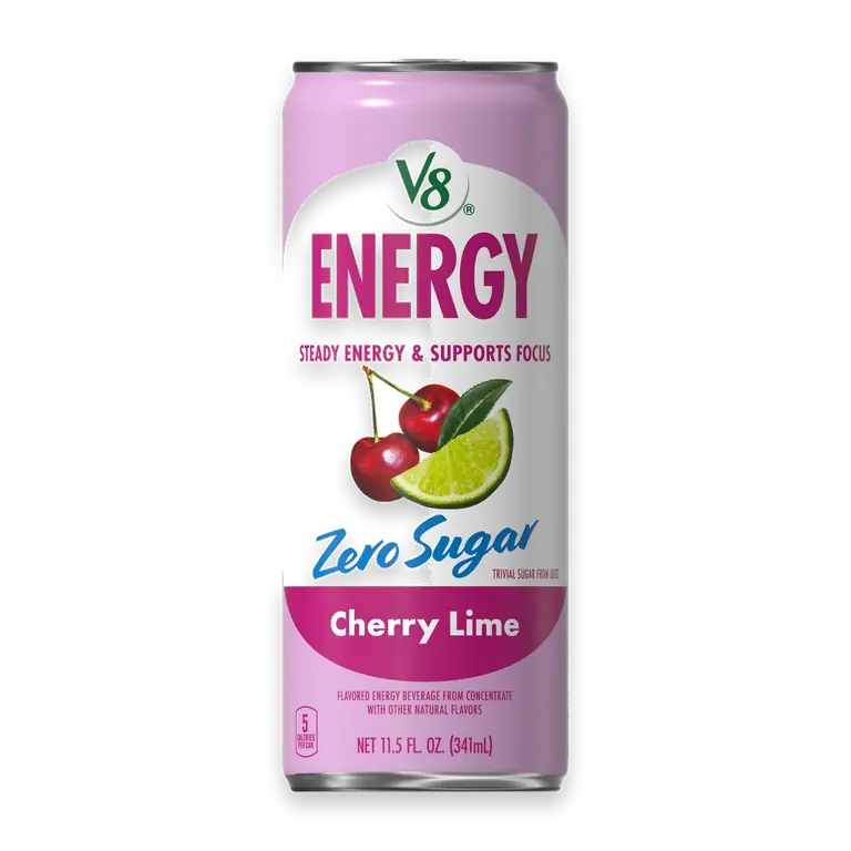 V8 Energy Zero Sugar Cherry Lime Can