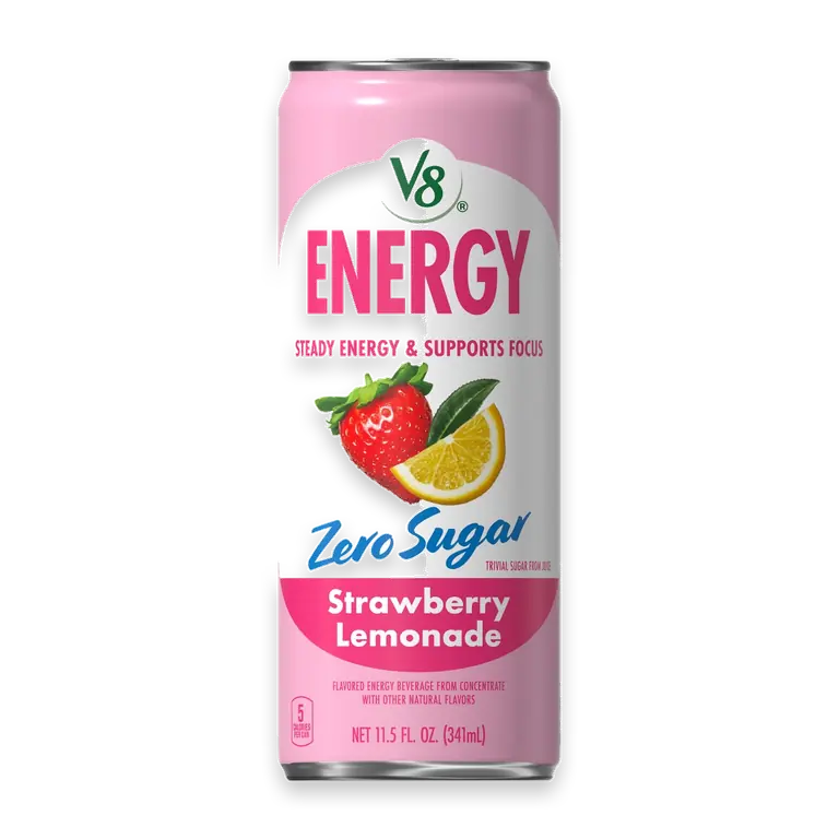 V8 Energy Zero Sugar Strawberry Lemonade Can