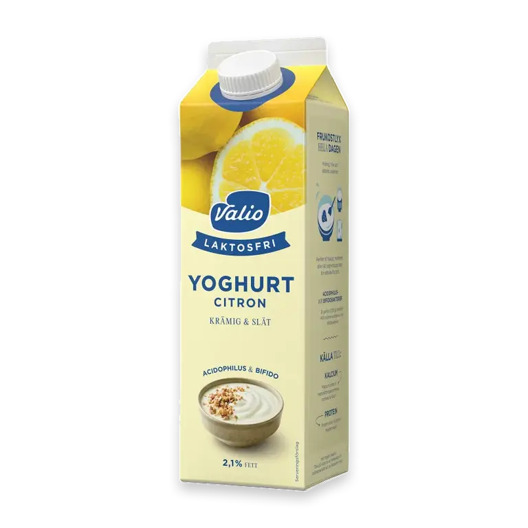 Fruktyoghurt Citron utan fruktbitar Laktosfri 2,1% 1l