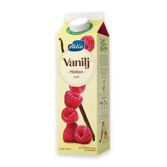 Hallon Slät Vaniljyoghurt 2,2%
