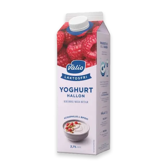 Hallon Yoghurt med Fruktbitar Laktosfri 2,1%