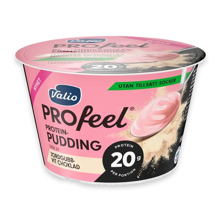 Proteinpudding Jordgubb Vit Choklad 1,3% Laktosfri 180g