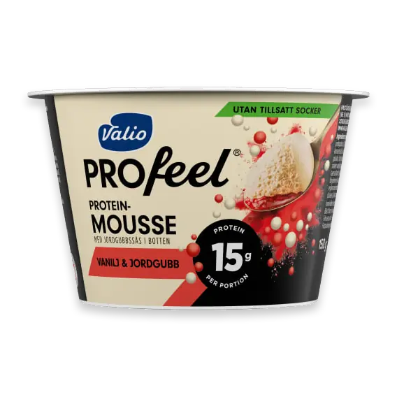 Vanilj Jordgub Proteinmousse Utan Tillsatt Socker