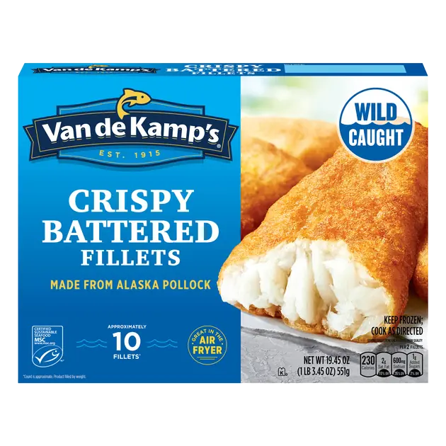 Wild Caught Crispy Battered Whole Fish Fillets - 10ct Frozen