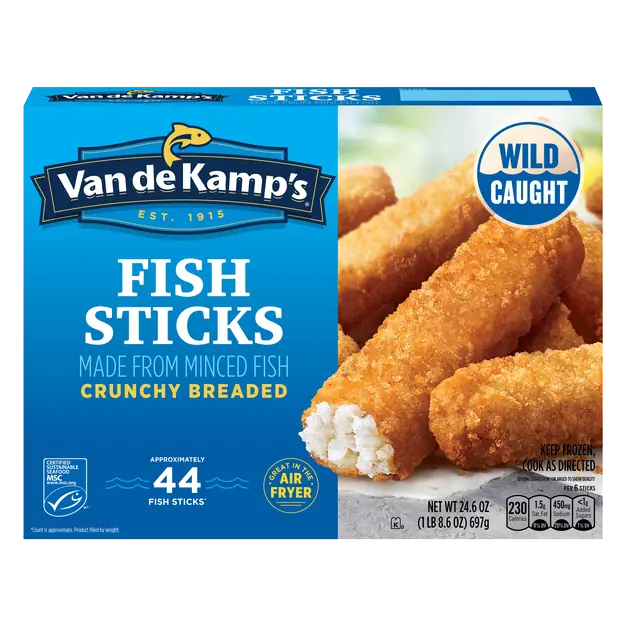 Wild Caught Crunchy Breaded Fish Sticks - apx 44 ct Frozen