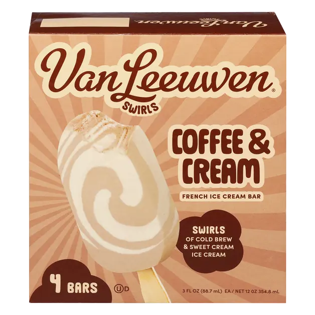 Swirls Coffee & Cream French Ice Cream Bars - 4 ct