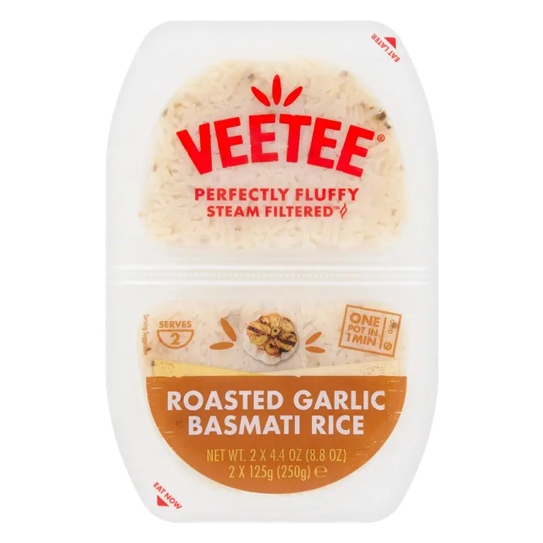 Veetee Perfectly Steam Filtered 2 x 125g Roasted Garlic Basmati Rice