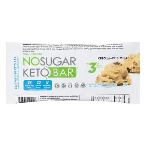 No Sugar Keto Bar Chocolate Chip Cookie 40 g