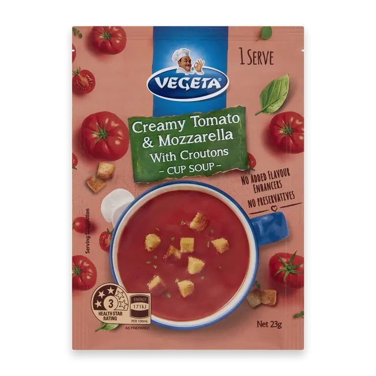 Creamy Tomato & Mozzarella With Croutons Cup Soup