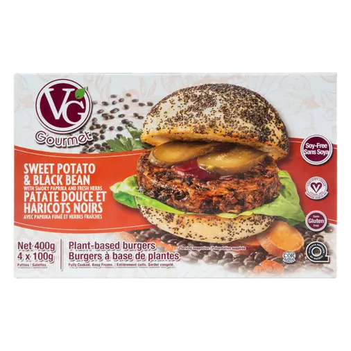 Frozen Artisan Vegan Burger Sweet Potato Black Bean 400 g