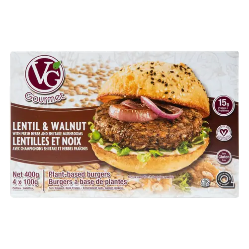 Gluten-Free Frozen Vegan Burger Lentil & Walnut 400 g