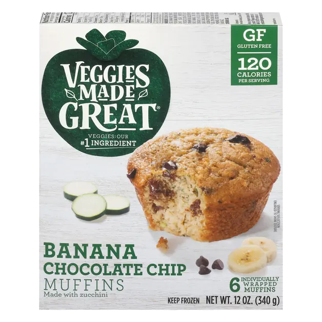 Gluten Free Banana Chocolate Chip Muffins - 6 ct Frozen