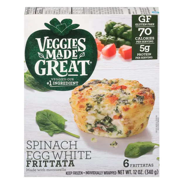 Gluten Free Spinach Egg White Frittata - 6 ct