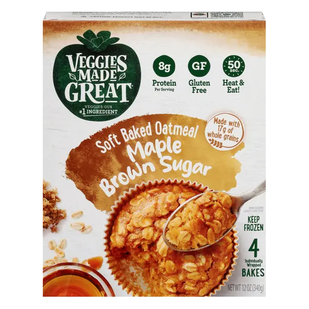 Veggies Made Great Soft Baked Oatmeal, Maple Brown Sugar, 4Ct