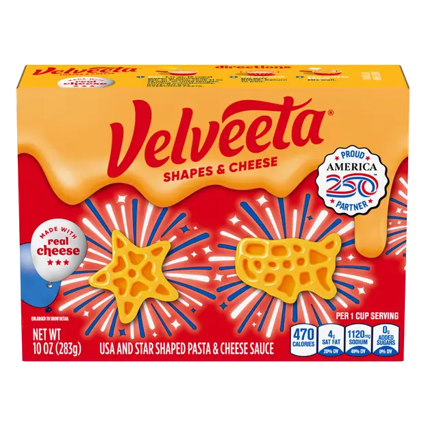 USA & Star Shaped Pasta & Cheese Sauce