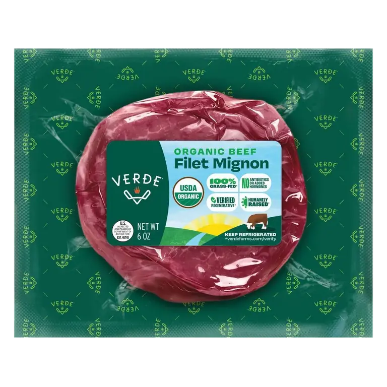 Verde Farms Organic 100% Grass-Fed Boneless Beef Filet, 6oz