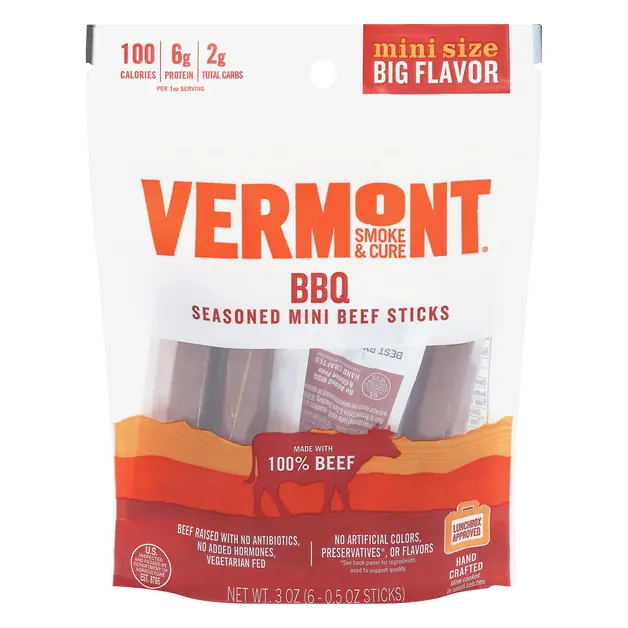 BBQ Seasoned 7g Protein Minis Beef Sticks - 6 ct